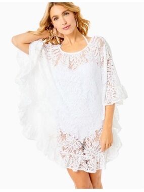 NWOT Lilly Pulitzer Atley Lace Cover-Up Resort White Paradise